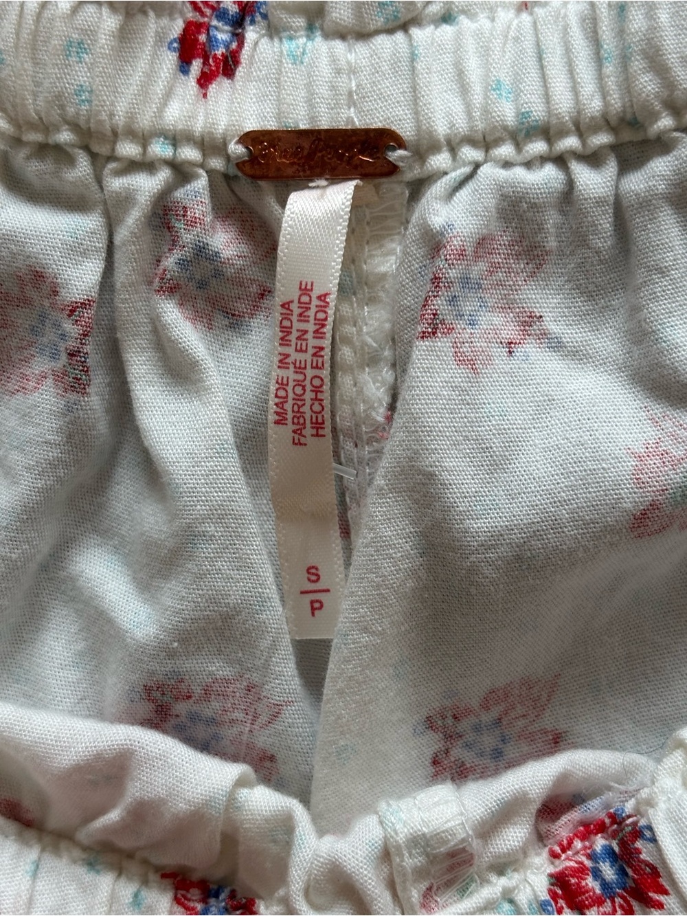 Free People Cream Shorts with Pink Florals - Picture 2 of 4